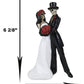 Ebros Day Of The Dead Wedding Dance Skeleton Bride And Groom Holding Red Roses Bouquet Figurine Cake Topper 6.25''Tall Love Neve