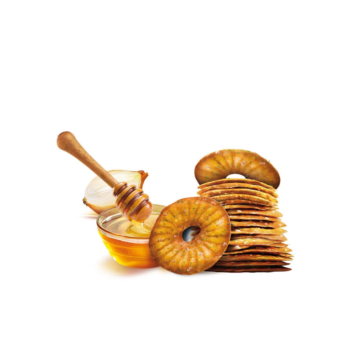 Generic Elephant Baked Squeezed Pretzels, Honey Mustard & Onion, Thin & Crispy, 9.52 Ounce Bag