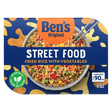 BEN'S ORIGINAL Street Food Fried Rice with Vegetables, Prepared Entr  e, Microwave in 90 Seconds, 9 oz (Pack of 6)