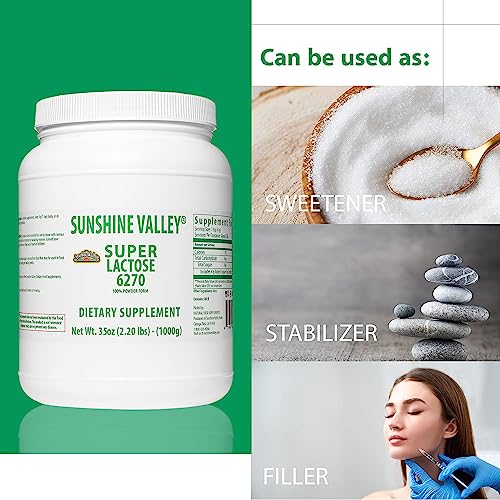 Sunshine Valley® Super Lactose Powder Sugar—Natural Food Stabilizer—Lactose Homebrew In Malt-Inspired Making—Low Carb Sugar Replacement—Healthy Sweeteners Cooking/Baking, Sugar Powder Filler 35 Ounce