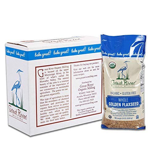 Great River Organic Milling Organic Raw Whole Golden Flaxseed, 24 Ounce (Pack of 4)(Packaging May Vary)
