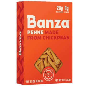 Banza Chickpea Penne Pasta: High Protein & Lower Carb (6-pack) (Penne)