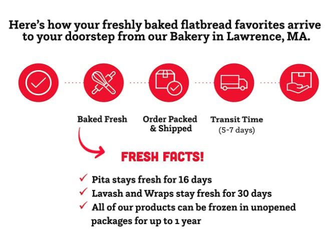 Joseph'S Lavash Bread Value 6-Pack, Honey Wheat, Low Fat And Good Source Of Fiber (5 Flatbreads Per Pack, 30 Total), Fresh Baked