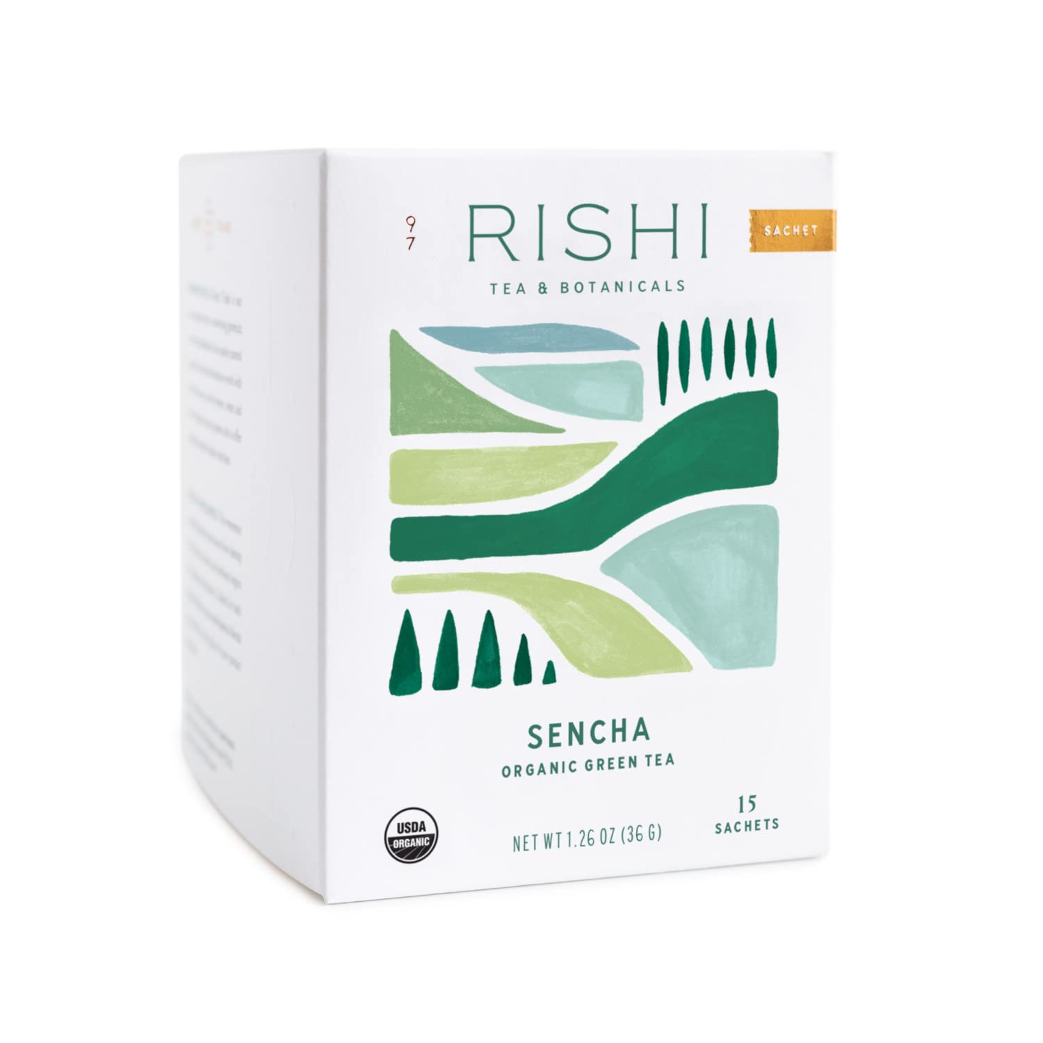 Rishi Tea Sencha Green Tea | Usda Organic Direct Trade Sachet Tea Bags, Certified Kosher Caffeinated Japanese Green Tea | 15 Cou