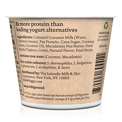 Siggis, Toasted Coconut Plant-Based Yogurt, 5.3 Ounce