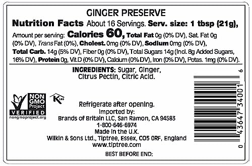 Tiptree Ginger Preserve, 12 Ounce Jar