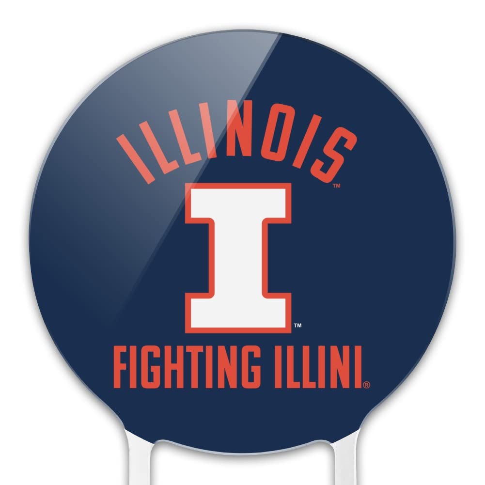 GRAPHICS & MORE Acrylic Cake Topper - University of Illinois Logo, Multi, One Size