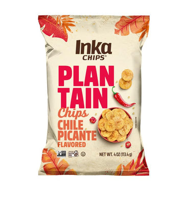Inka Crops Inka Chips- Chile Picante Plantain Chips,4 Ounce (Pack Of 3)