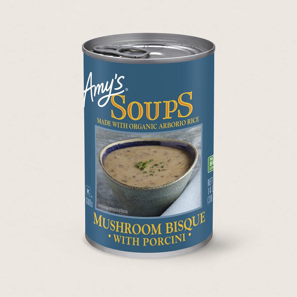 Amys Organic Soups 14 Oz (Pack of 4) (Mushroom Bisque with Porcini)