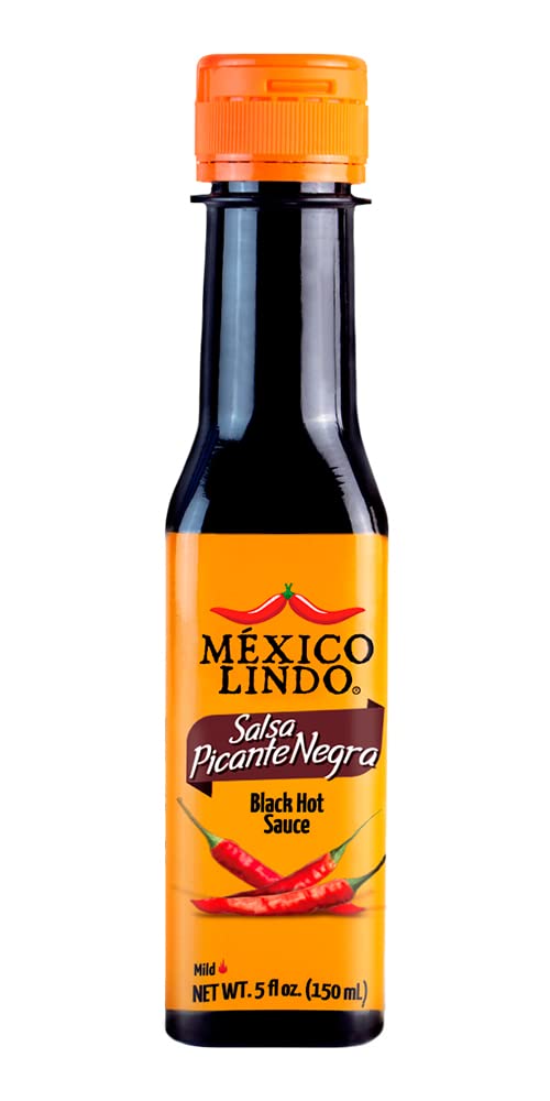 Mexico Lindo Picante Negra Hot Sauce | Light & Spicy | 8,400 Scoville Level | Great With Asian Food, Seafood & Meat | 5 Fl Oz Bottle (Pack Of 1)