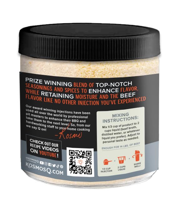 Kosmos Q Smoke House Reserve Blend Injection - BBQ Injection Marinade for Beef, Brisket & More - BBQ Seasoning Made in the USA (