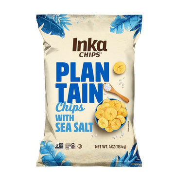 Inka Crops Inka Chips, Seasalt Plantain Chips, 4 Ounce (Pack of 6)