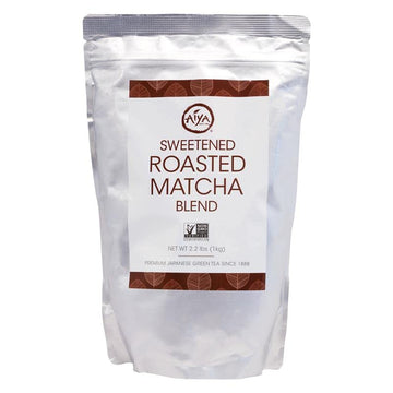 Aiya Sweetened Roasted Matcha Blend - Hojicha - Nutty Roasted Green Tea Powder with Cane Sugar - Perfect for Lattes & Smoothies 