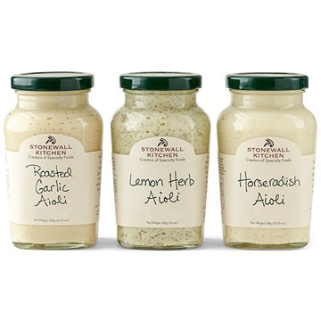 Stonewall Kitchen Aioli Collection - 3 Piece Assortment, Off-White