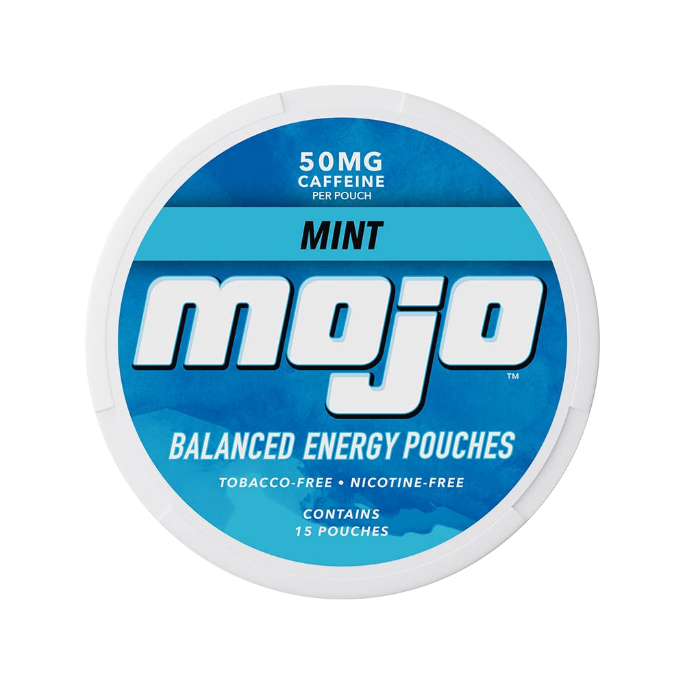 Mojo Balanced Energy Pouches | Healthier Energy Drink Alternative |Zero Sugar & Calorie-Free With Flavor Blendseng  Yerba Mate  B-Vitamins  And Amino Acids | 15 Pouches Per Can | 5 Cans (Mint)