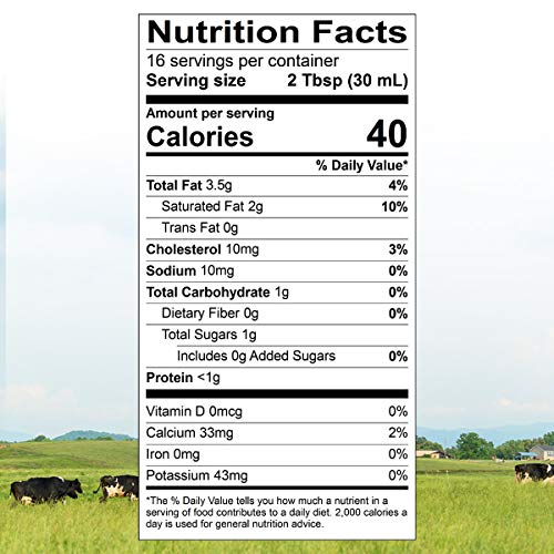 Organic Valley Grassmilk Half and Half - Organic, Grass Fed, Non GMO - 16 oz (Pint)