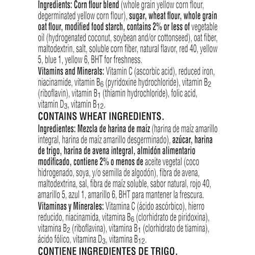 Kelloggs Froot Loops Breakfast Cereal, Good Source of Fiber, 15g Whole Grain, Family Size, 16.6 oz