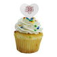 GRAPHICS & MORE Heart Cupcake Picks Set of 6, Acrylic Decoration, Morehouse College, Model CUPT.HRT.ACR.6PK.CLCMHC500B