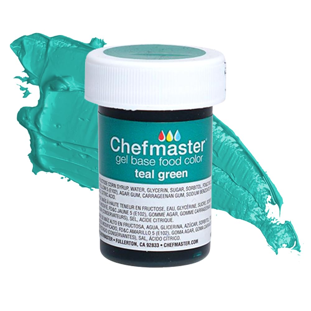 Chefmaster Teal Green Gel Food Coloring | Vibrant Color | Professional-Grade Dye for Icing, Frosting, Fondant | Baking & Decorat