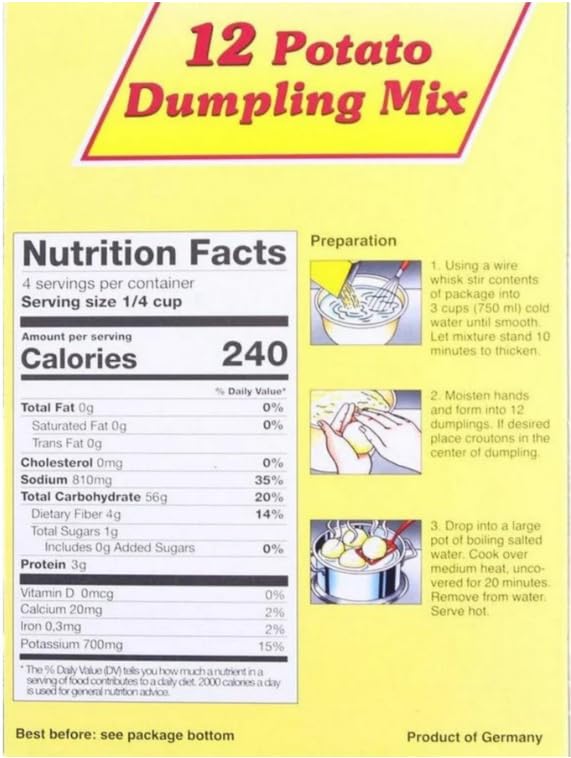 Dr. Willi Knoll 12 Potato Dumpling Mix -10Oz, Imported From Germany