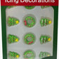 Oasis Supply Christmas Edible Cake Decorations, 45 Pieces, Royal Icing, Gingerbread Man, Santa Face, Trees, Wreaths, Red Green White