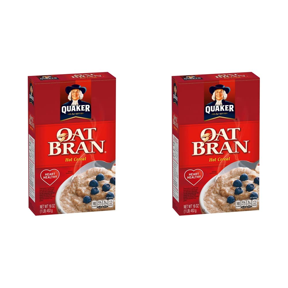 Quaker Hot Oat Bran Hot Cereal, 16 Ounce Box (Pack of 2)