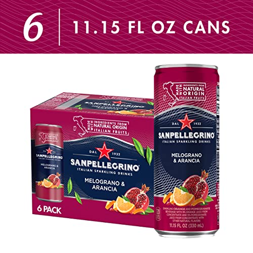 Sanpellegrino Italian Sparkling Drink Melograno And Arancia, Sparkling Orange And Pomegranate Beverage, 11.15 Fl Oz Can