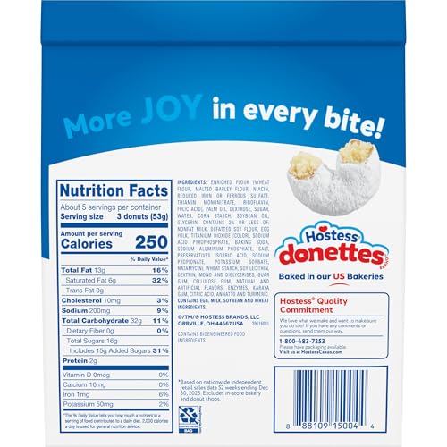 Hostess Donettes Powdered Bagged, 10 Ounce