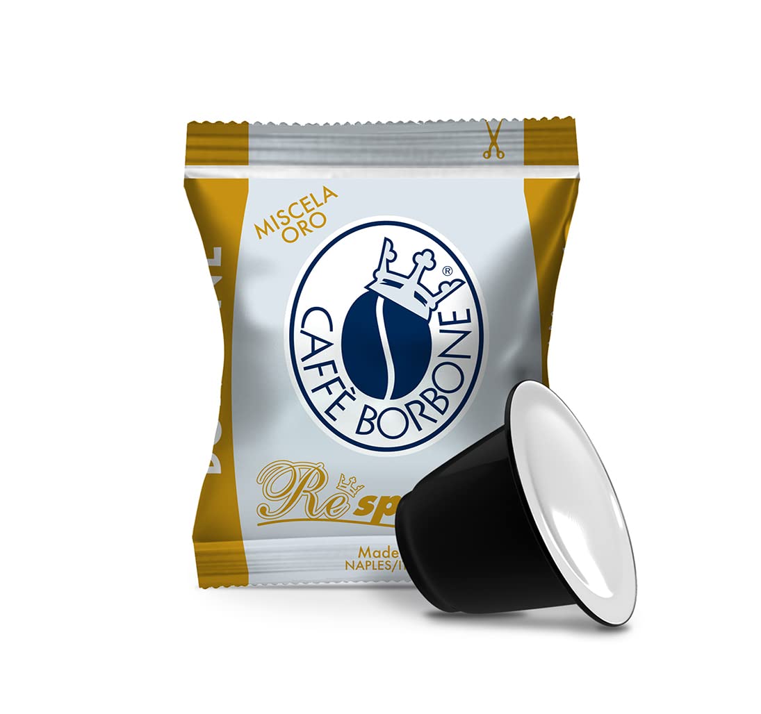 Caffè Borbone Coffee Capsules, Nespresso Compatible, Gold Blend, 100 Count, Sweet and Refined Flavor, Model REBORO100N