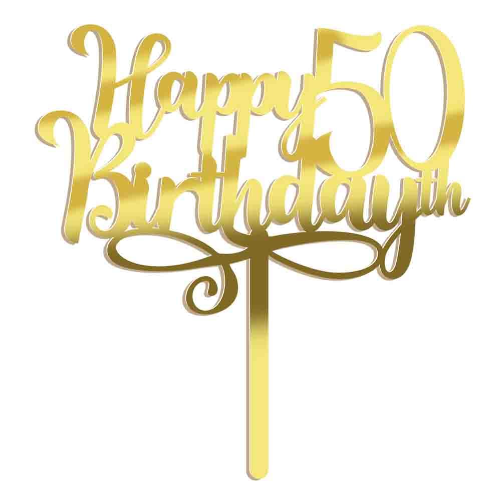 Ruscalin Acrylic Gold Happy 40Th Birthday Cake Topper,40 Birthday Party Cake Decorations