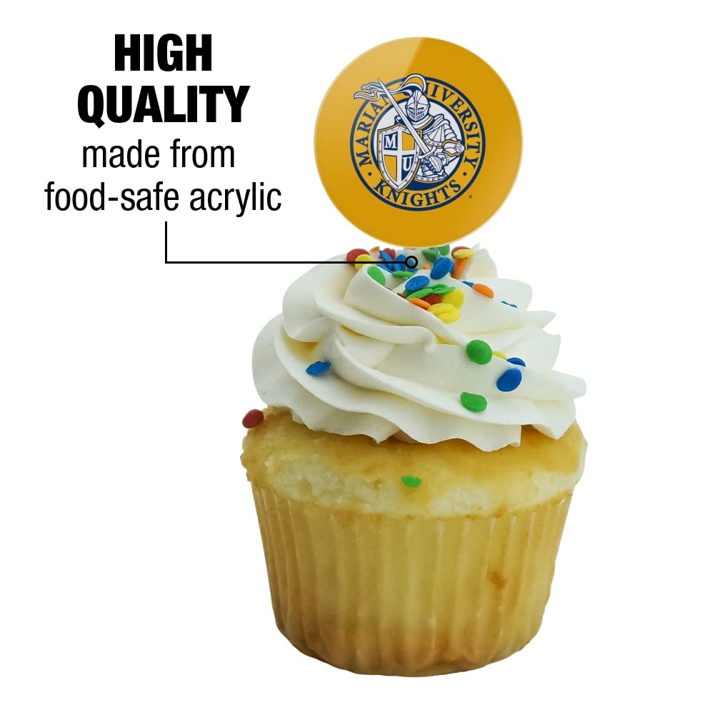 GRAPHICS & MORE Cupcake Picks Set of 6, Acrylic Decoration, Marian University Design
