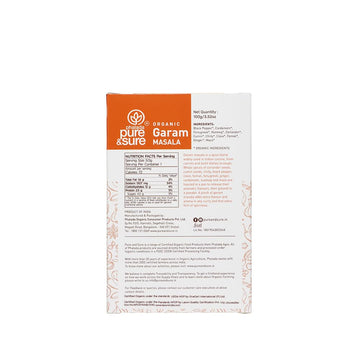 Pure & Sure Organic Garam Masala Powder | Delicious & Aromatic Garam Masala Mix | Curry Masala Powder, 100G