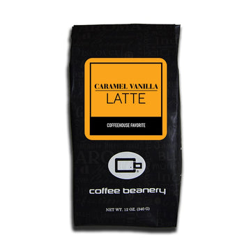 Caramel Vanilla Latte Decaf Coffee By Coffee Beanery | 12Oz Flavored Decaf Coffee Beans Medium Roast Coffee | 100% Specialty Ara
