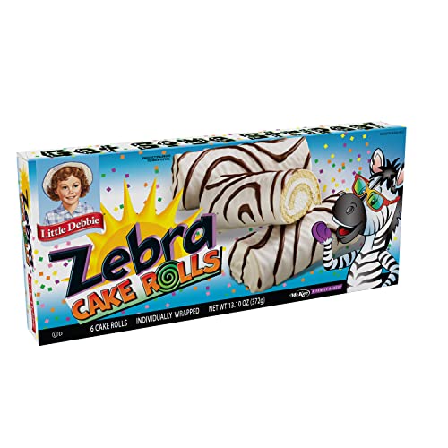 Little Debbie Zebra Cake Rolls, Individually Wrapped Cake Rolls, 13.1 Oz, 6 Ct