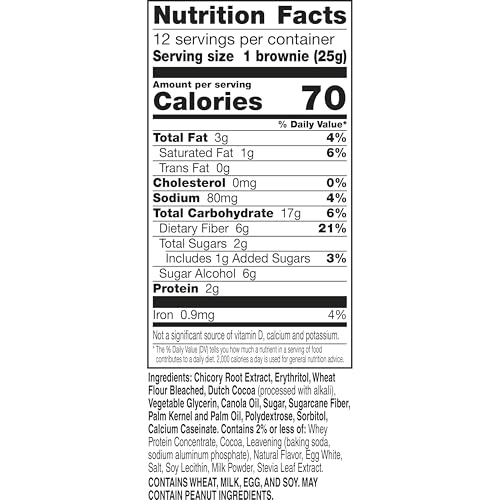 Fiber One 70 Calorie Brownies, Chocolate Fudge, Snack Bars, 12 ct (Pack of 4)