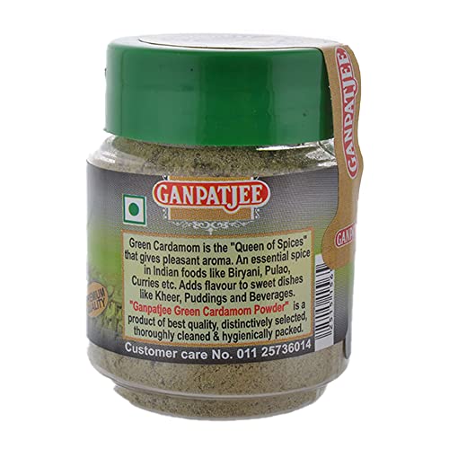 Ganpatjee Green Elaichi Cardamom Powder, 25Gm