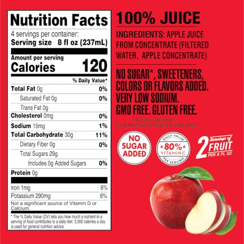 Langers 100% Juice  Apple  32 Fl Oz (Pack of 12)