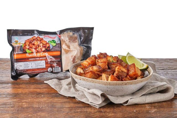DELE FOOD Pork Belly - Panceta de Cerdo - Chicharron Gourmet Cooked 1.2 Lbs Ready to Bake