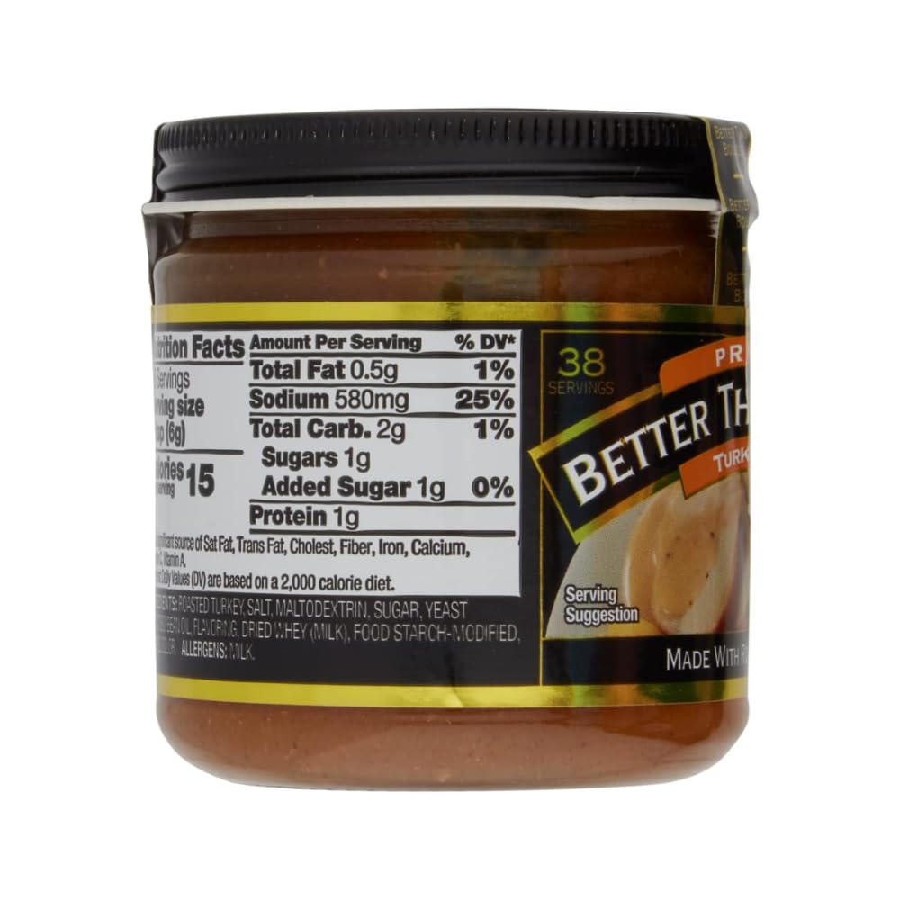 Better Than Bouillon Premium Turkey Base, 8 Ounce (Pack of 6), Model 602004, Made with Roasted Turkey, 38 Servings Per Jar