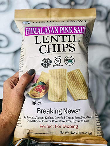 The Daily Crave Himalayan Pink Salt Lentil Chips, 4.25 Oz (Pack Of 8) 4 G Protein, Gluten-Free, Non-Gmo, Kosher, Crunchy