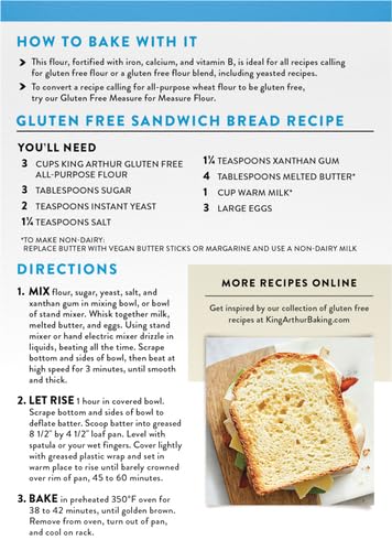 King Arthur, All-Purpose Flour, Gluten-Free Flour, Non-GMO Project Verified, Certified Kosher, 24 Ounces (Pack of 2)