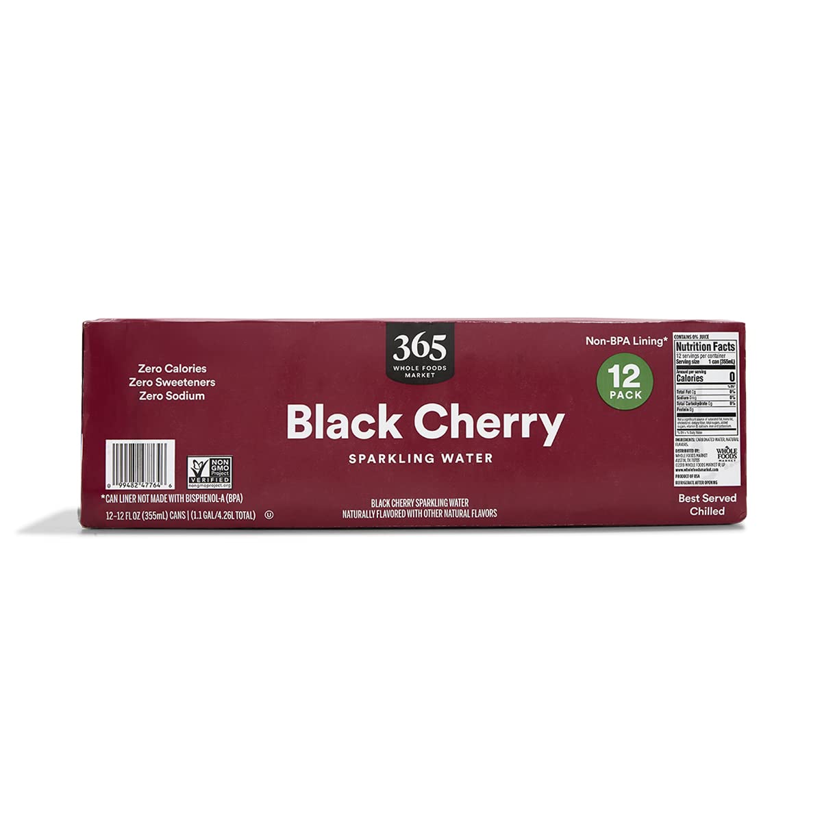 365 by Whole Foods Market  Black Cherry Sparkling Water  12 Pack  12 Fl Oz