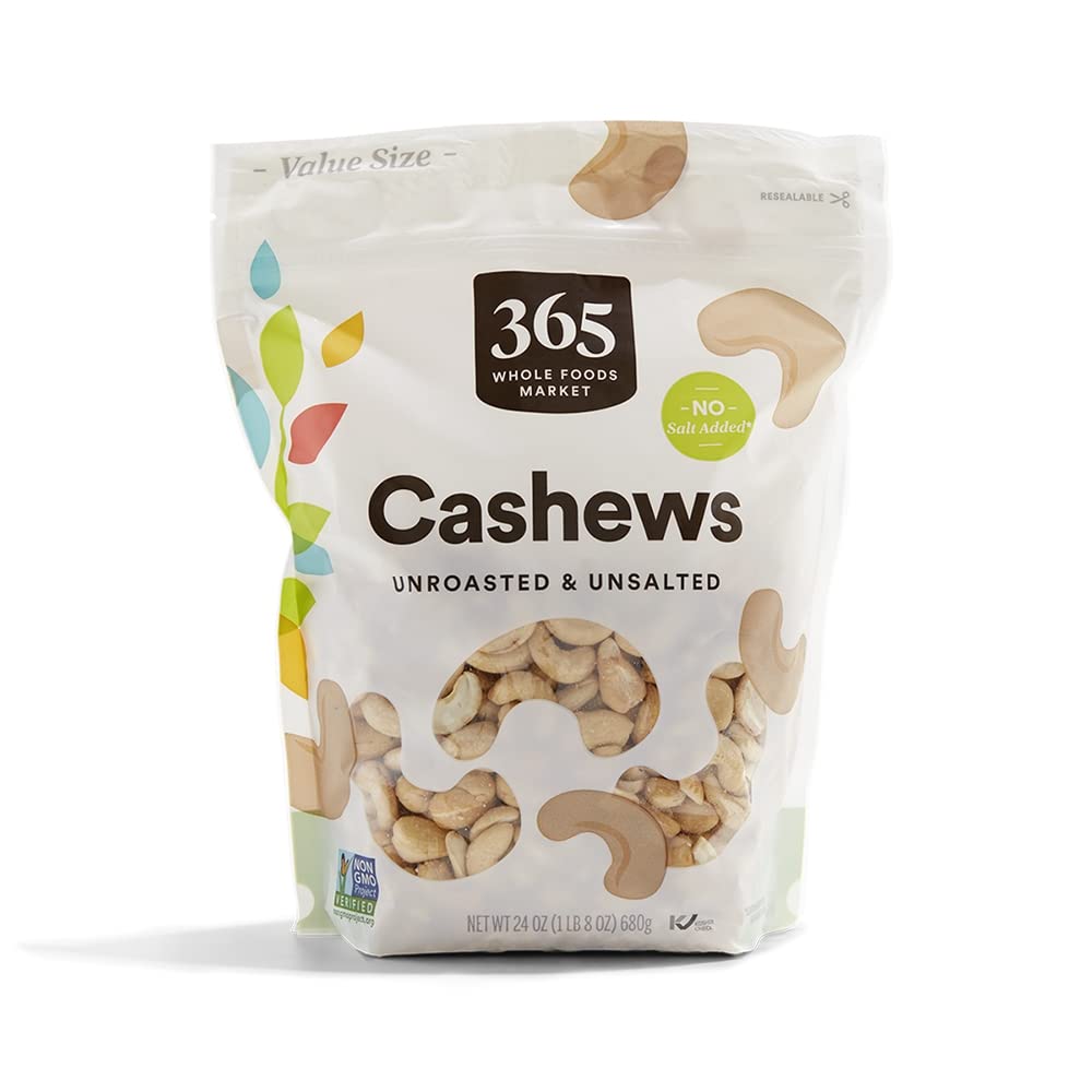 365 by Whole Foods Market, Unsalted & Unroasted Cashews, 24 Ounce