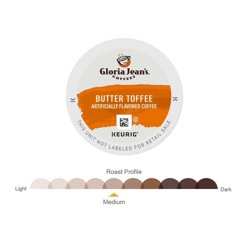 Gloria Jean'S Coffees Butter Toffee, Single-Serve Keurig K-Cup Pods, Flavored Medium Roast Coffee, 72 Count
