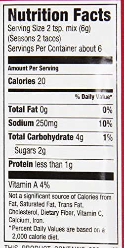 Mccormick Seasoning Mix Taco 30% Less Sodium, 1.25 Oz (Pack Of 12)