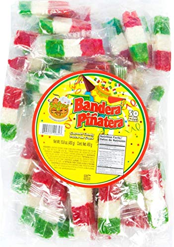 Bandera Pinatera 50 Pieces Coconut Candy Banderitas Tri Color