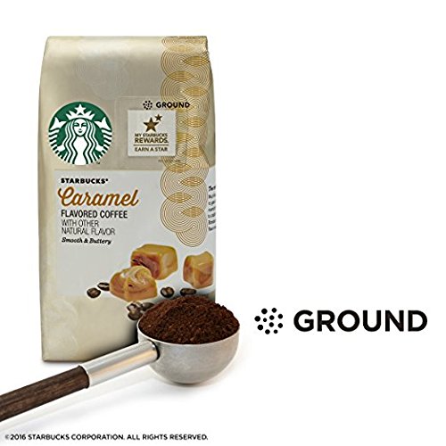 Starbucks Flavored Ground Coffee, Caramel, 11 Ounce (Pack of 4)