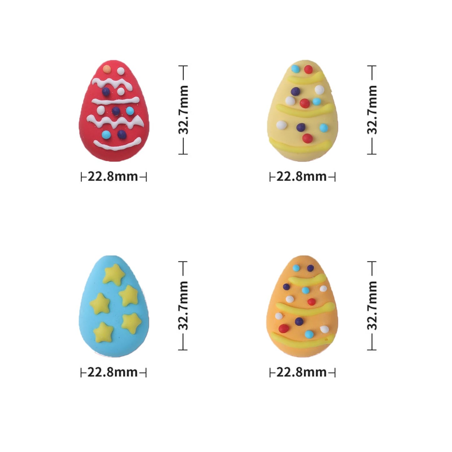 Philaeec 12 Pcs Easter Egg Icing Decoration Edible Candy Sprinkle For Cake Decoration Baking Cookie Cupcake Toppers Easter Party