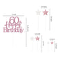 Pargleev Glittery 60th Birthday Cake Topper, Rose Gold Star Design, Personalised Party Decoration for Men and Women