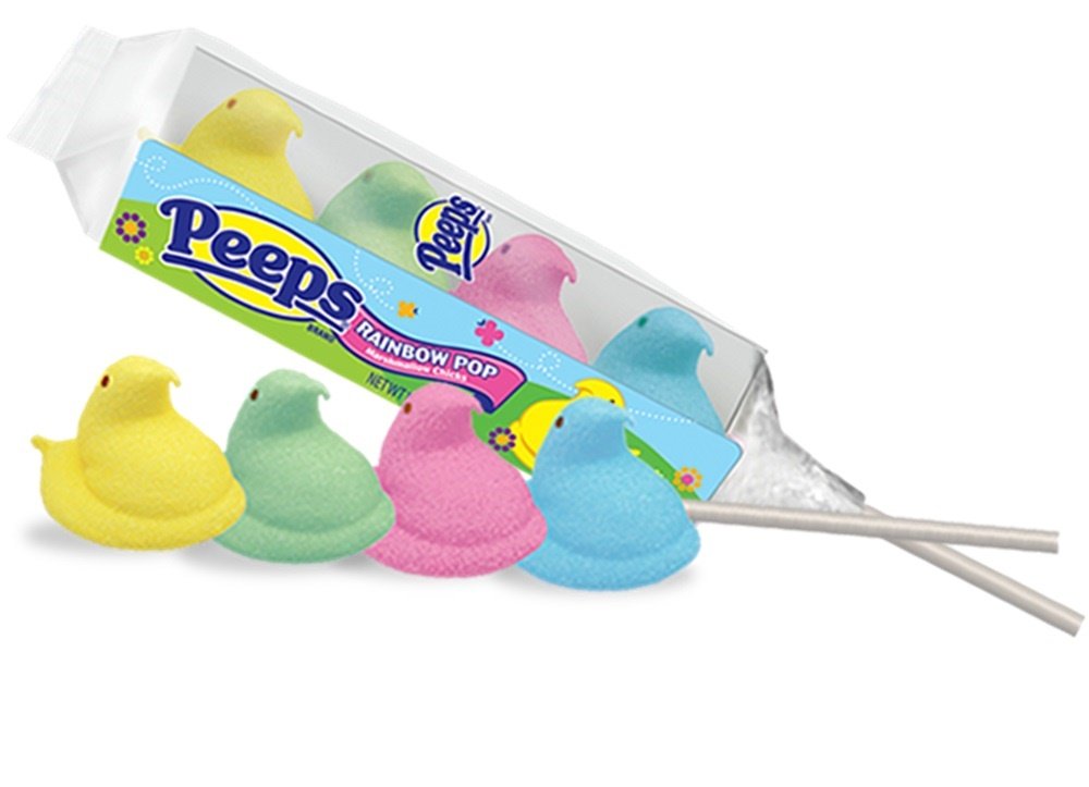 Peeps Marshmallow Rainbow Pop, Peeps On A Stick 4 Ct (Pack Of 4)